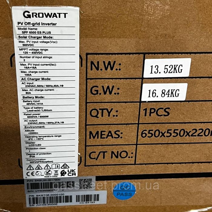 Інвертор Growatt spf6000es plus