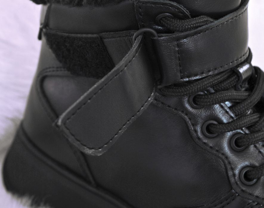 Жіночі зимові кросівки високі чорні натуральні хайтопи 35 36 37 40 41