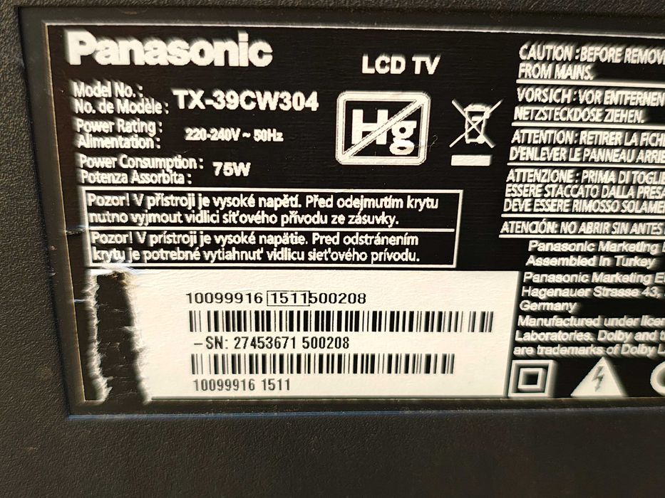 Telewizor/monitor Panasonic LCD TV39' cali.TX-39.Tanio!