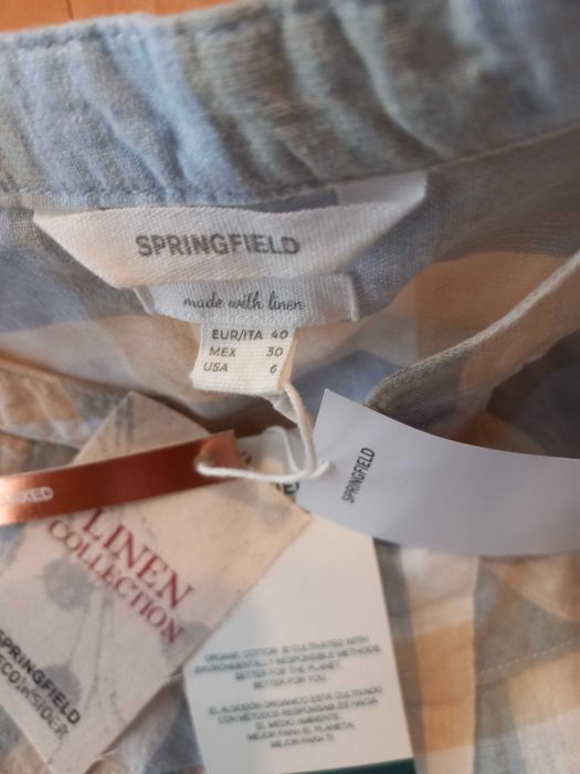 camisa de linho e algodão marca Springfield NOVA