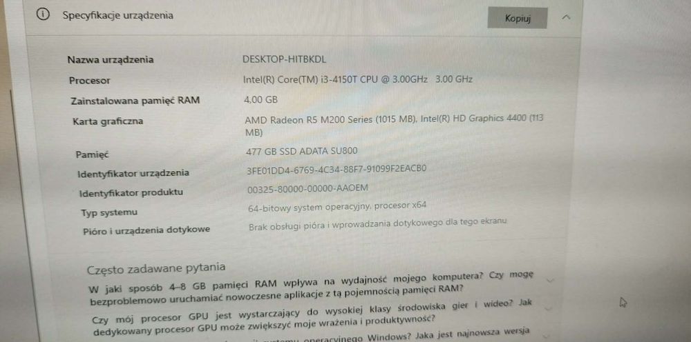 Komputer all in one Dell Inspiron 20