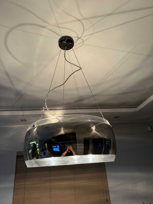 Lampy - srebrny zestaw lamp wiszących