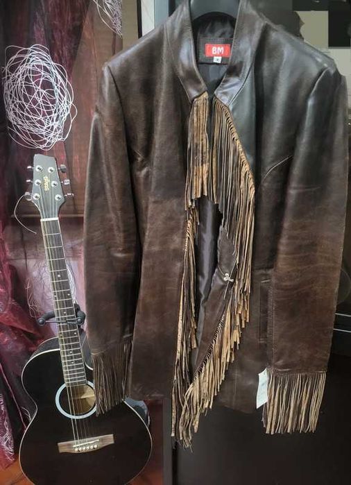 Casaco pele castanho. UNISEXO - cabedal. Novo.  Excelente