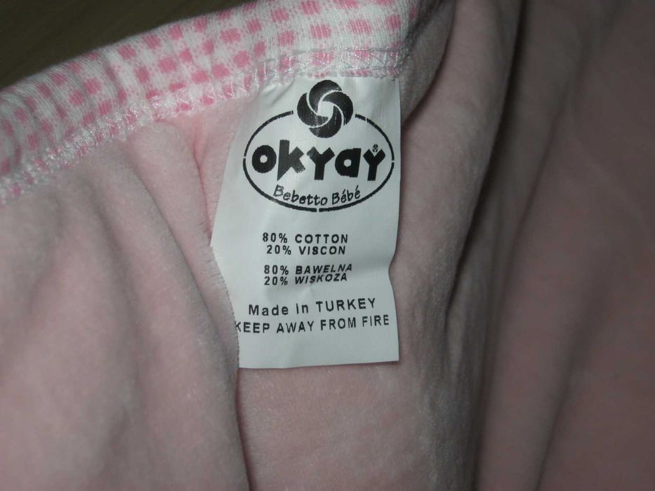 Koc becik rożek 80 % bawełna dla niemowlaka koronka haft OKYAY