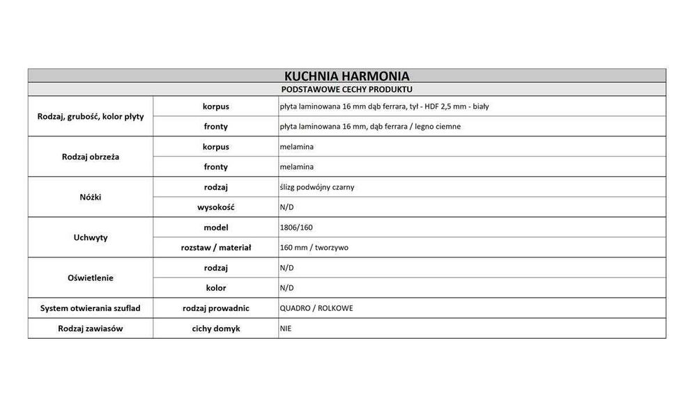 Meble Kuchenne Modułowe Kuchnia HARMONIA
