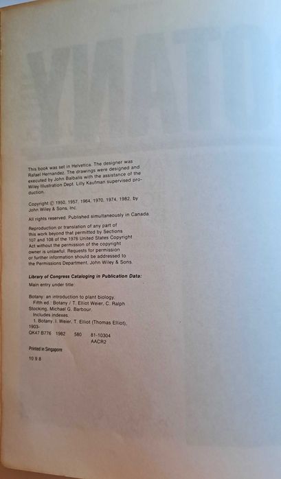 Botany - An Introduction To Plant Biology