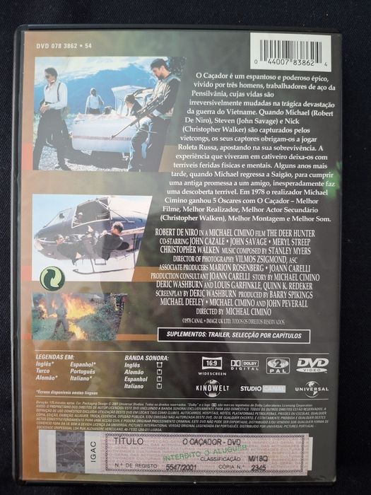 DVD O Caçador. Com Robert de Niro.