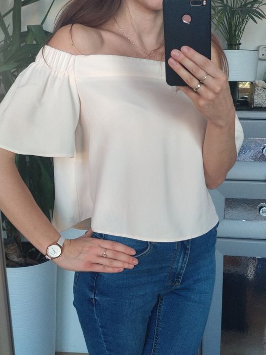 Beżowa bluzka Top Shop M