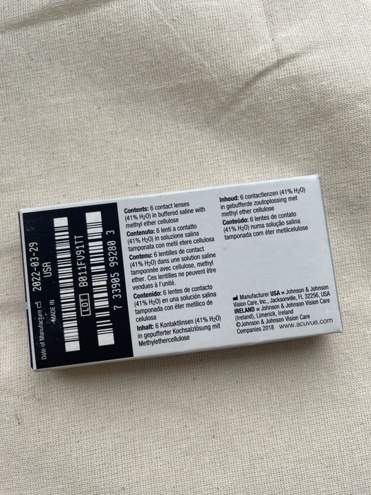 Контактні лінзи Acuvue Vita -5,75 діоптрії, пачка в якій 2 шт (1 пара)