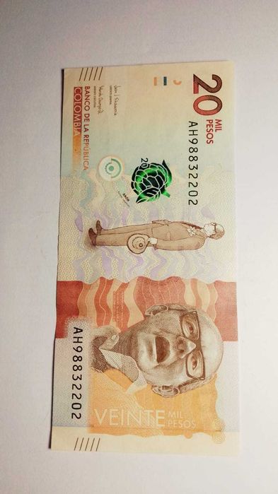 Nota de 20000 pesos Colombianos