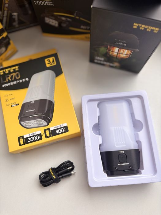 Ліхтар кемпінговий, ручний + Power Bank + зарядний Nitecore LR70