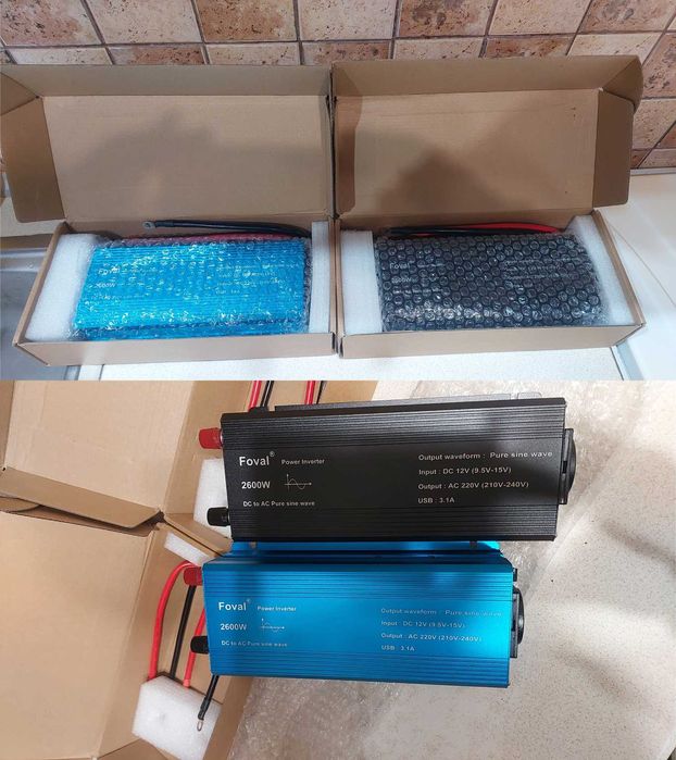 Інвертор Foval 2600,3000 перетворювач 12V-220Vчистий синус.В наявності