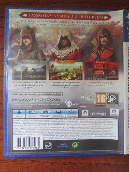 Jogo Ps4 Assassin`s Creed Chronicles (China, Índia, Rússia)