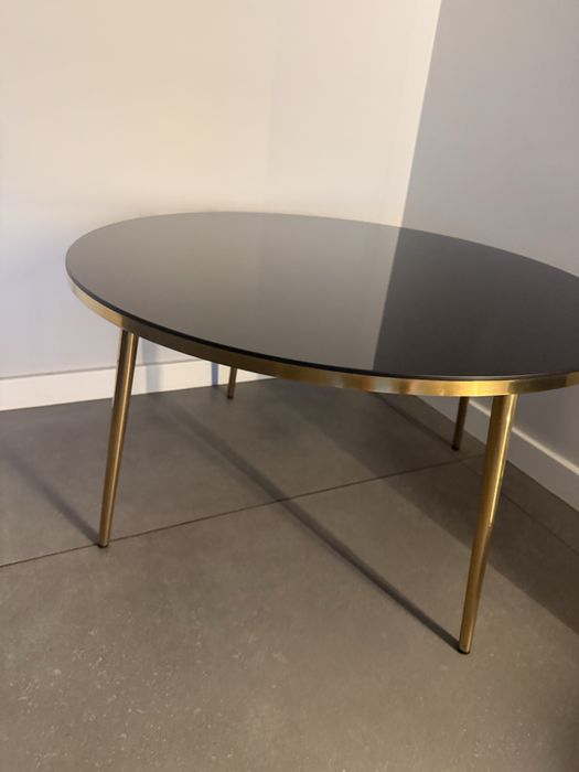 Mesa de centro vidro temperado gato preto