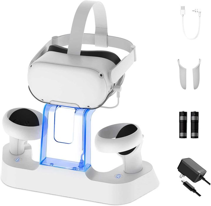 Stacja ładująca zestawu słuchawkowego kontrolerów Oculus Quest 2 dioda LED