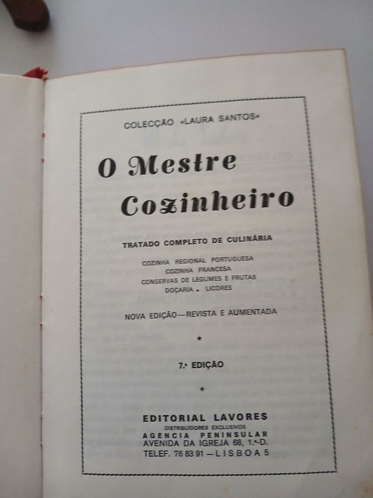 Livro de cozinha muito antigo O medyre cozinheiro.
