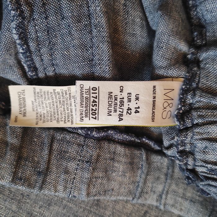 Льняные брюки M&S р. L, 100% лен прямые, широкие, палаццо, лляні штани