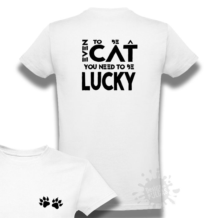Sorte para ser Gato T-shirt - PORTES GRÁTIS
