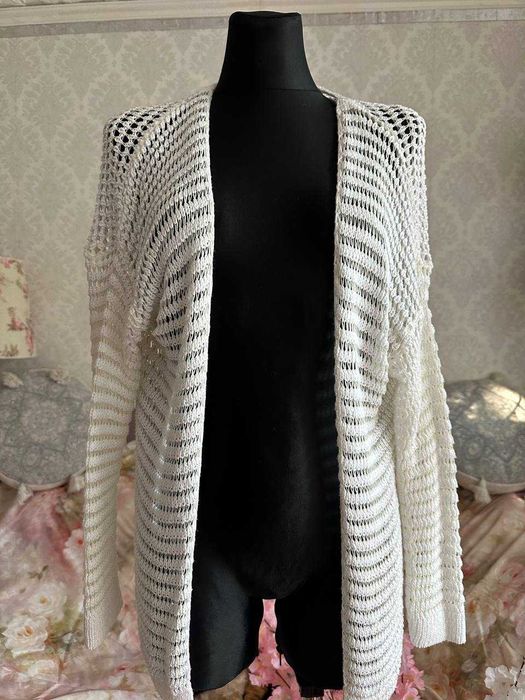 narzutka dziergana prążkowana jesienna wiosenna vintage retro