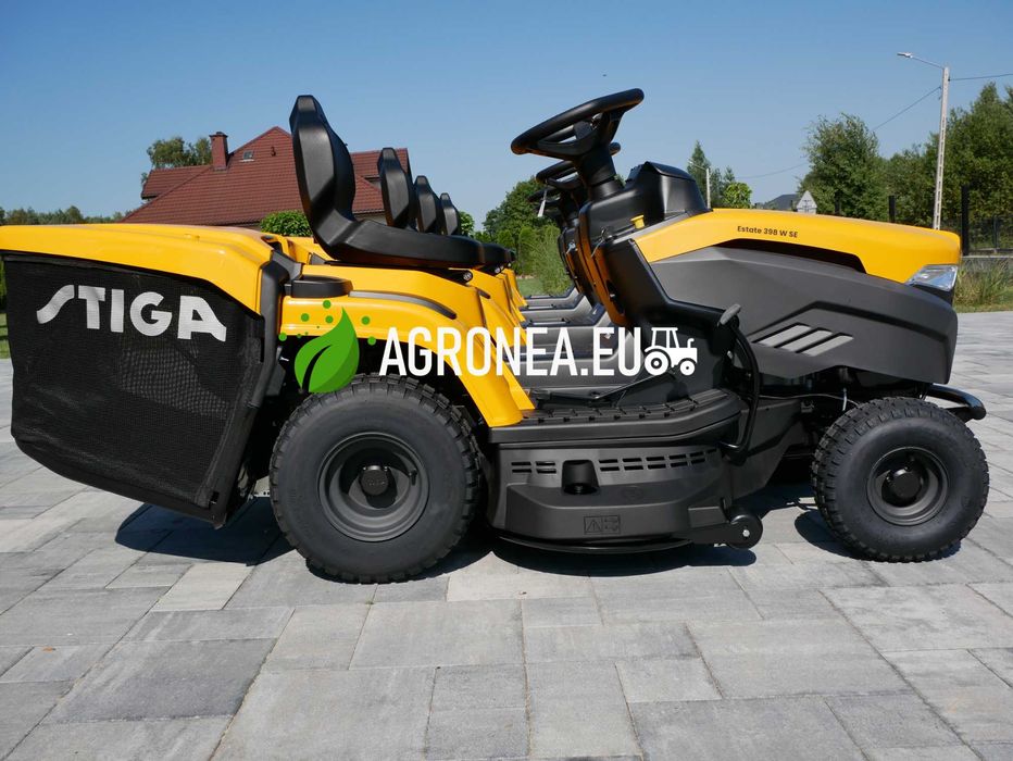 STIGA 398W traktor kosiarka nowy,  gwarancja 36m  dostawa do domu, po przeglądzie PDI ,  2 cylindry V2  kosz HIT, raty 0% nie cedrus sthil dla Ciebie