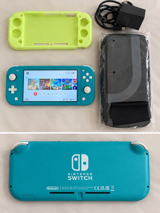 Nintendo Switch Lite Turquesa – Como Nova + Garantia + Acessórios