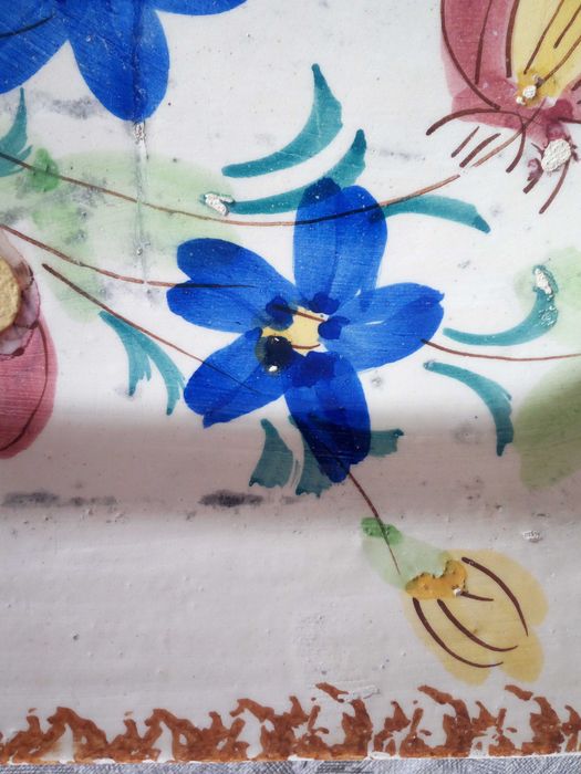 TRAVESSA Oitavada "Ratinho", antiga decoração com flores