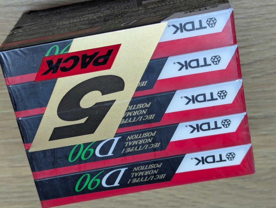 Аудио кассеты пак5шт. TDK D90  Аудіокасети нові Japan 1990р.