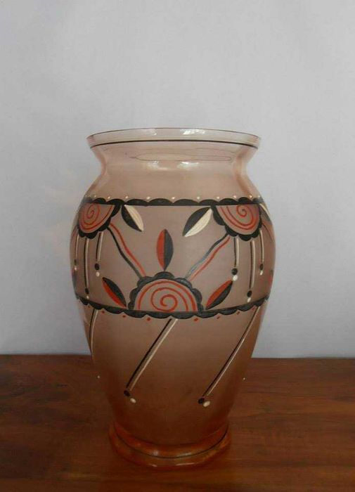 Grande Jarra Art Decô em vidro fosco