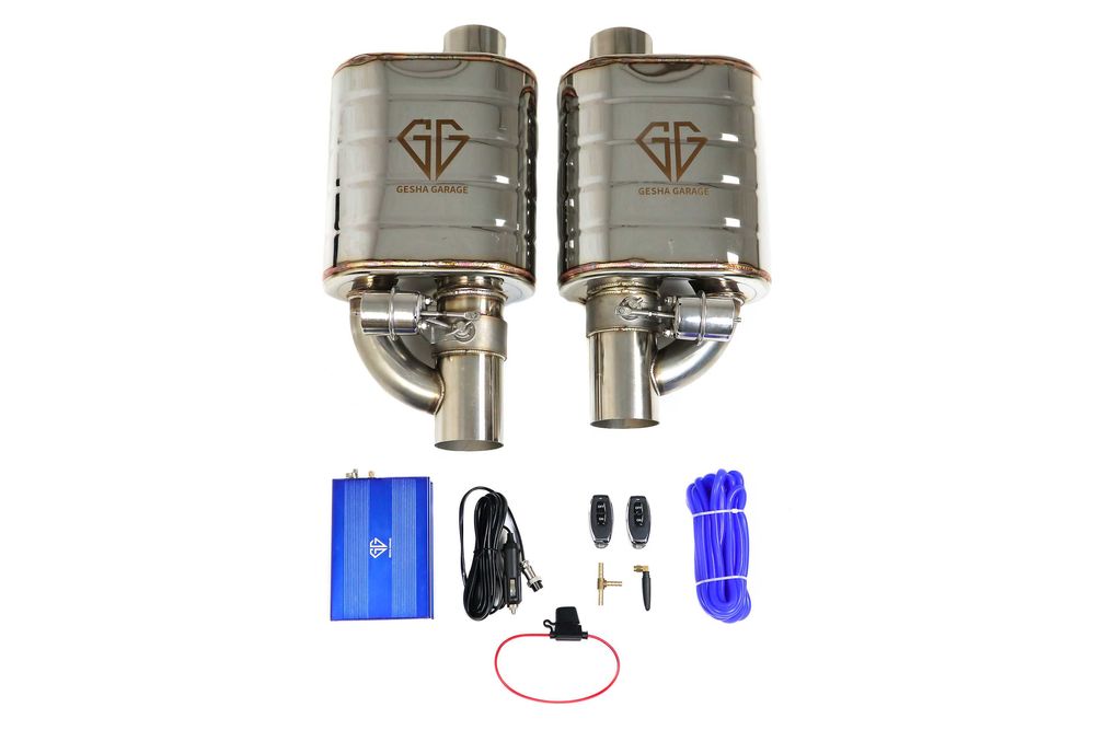 глушитель управляемый с вакуумным клапаном вихлоп труби 76мм 63мм 51мм