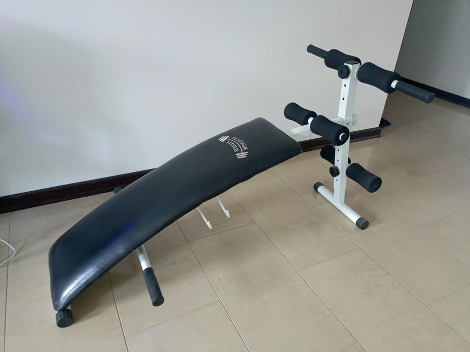 Ławka skośna profilowana do ćwiczeń, składana, mięśnie brzucha