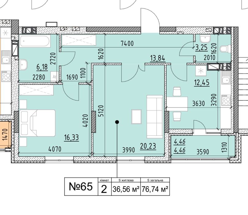 Продаж 2 кім.квартири вул. Рудненська