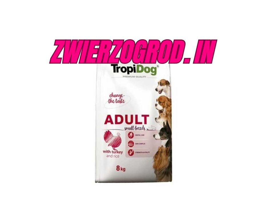 Tropidog Małe rasy Indyk 8 kg sucha karma dla psa ** zwierzogrod.in **