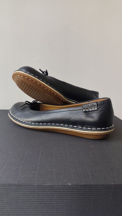 Skórzane balerinki Clarks Artisan 37 czarne, wkładka 23,5 cm