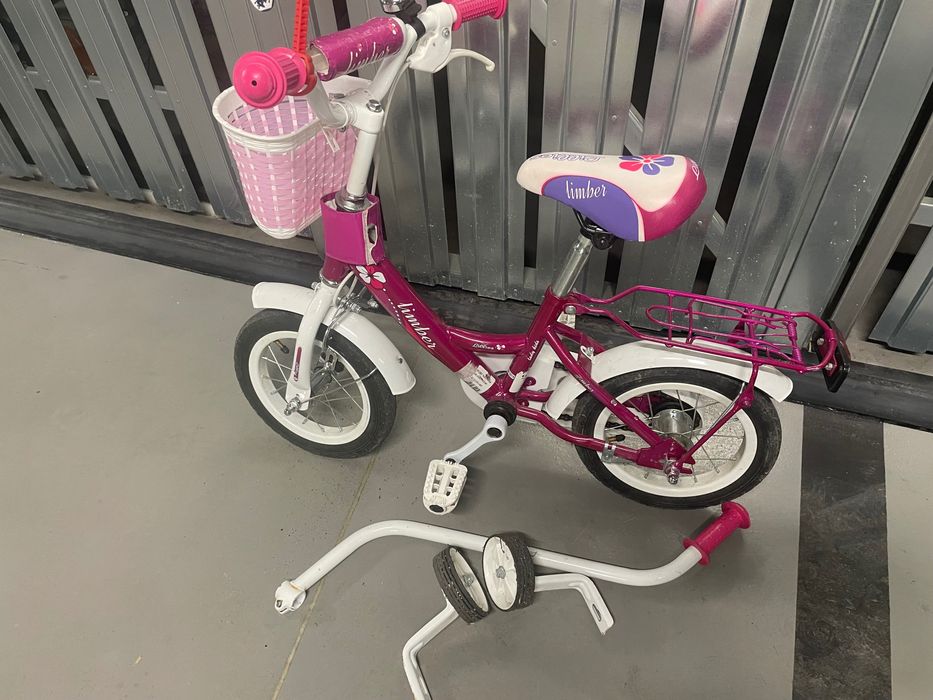 Rower dziecięcy 16" LIMBER GIRL biało-różowy