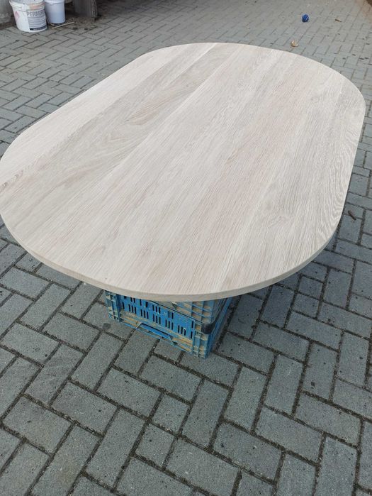 Blat dębowy owalny z litego dębu na wymiar 2 / 3 / 4 cm