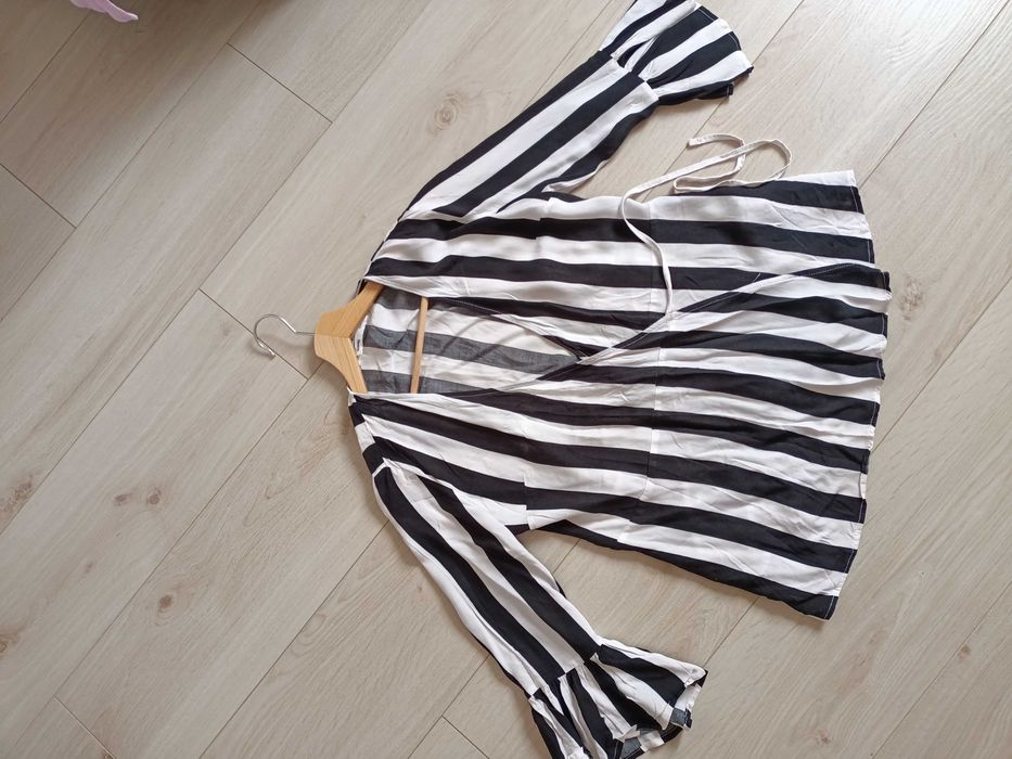 Koszula w paski wiązana boho Sinsay XS 34