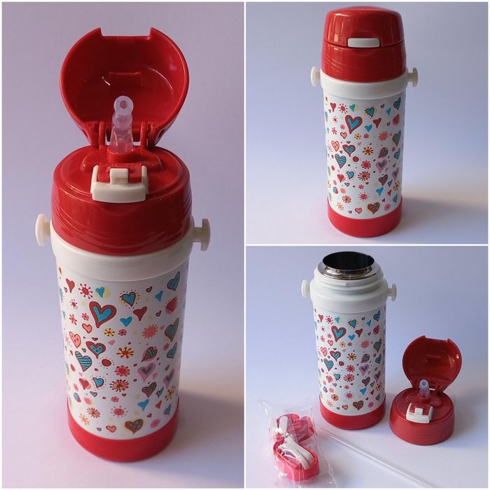 Термос дитячий з трубочкою та ремінцем 320 мл А ПЛЮС