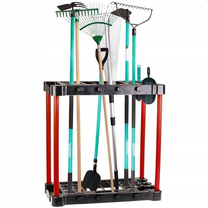 NOWY organizer ogrodowy na łopaty grabie szpadle stojak 28 szt.