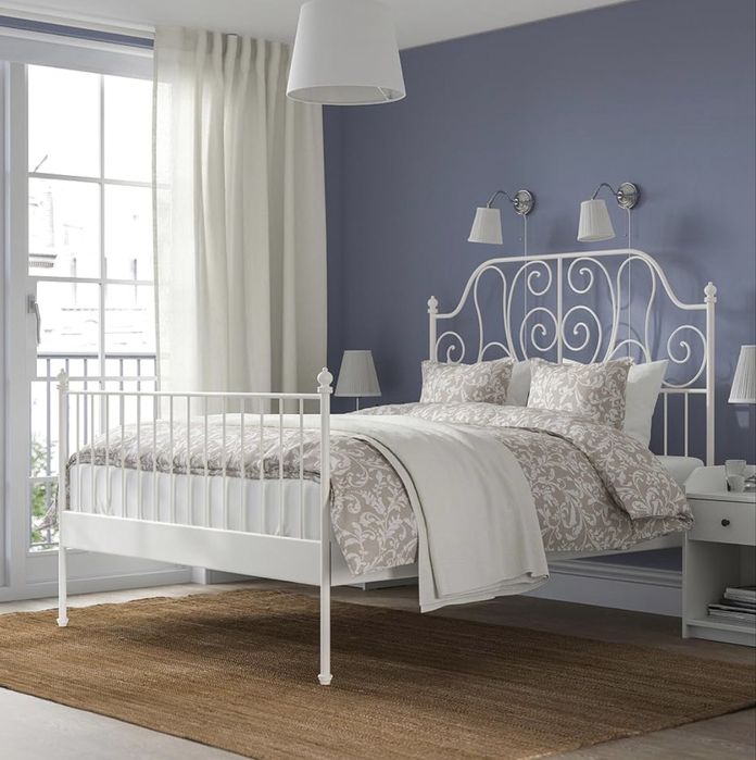 IKEA LEIRVIK 140 x 200 cm, Rama + materac