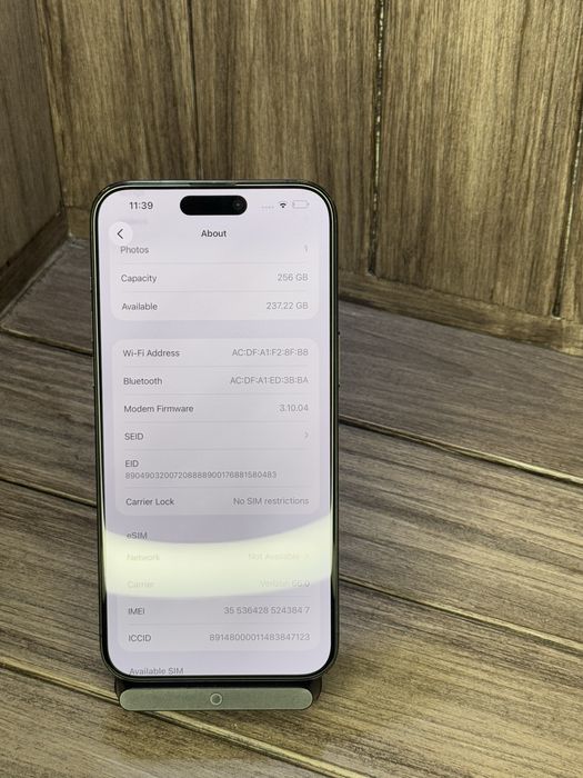 IPhone 15  pro max  Blue 256gb!!! 3 США!! NEVERLOCK Батарея 100%