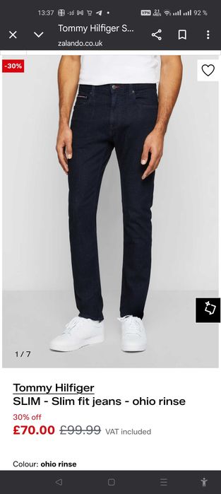 Джинсы Tommy Hilfiger jeans USA w38 stretch navy.