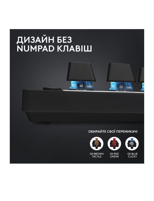 Клавіатура бездротова ігрова Logitech G Pro X TKL LightSpeed Black