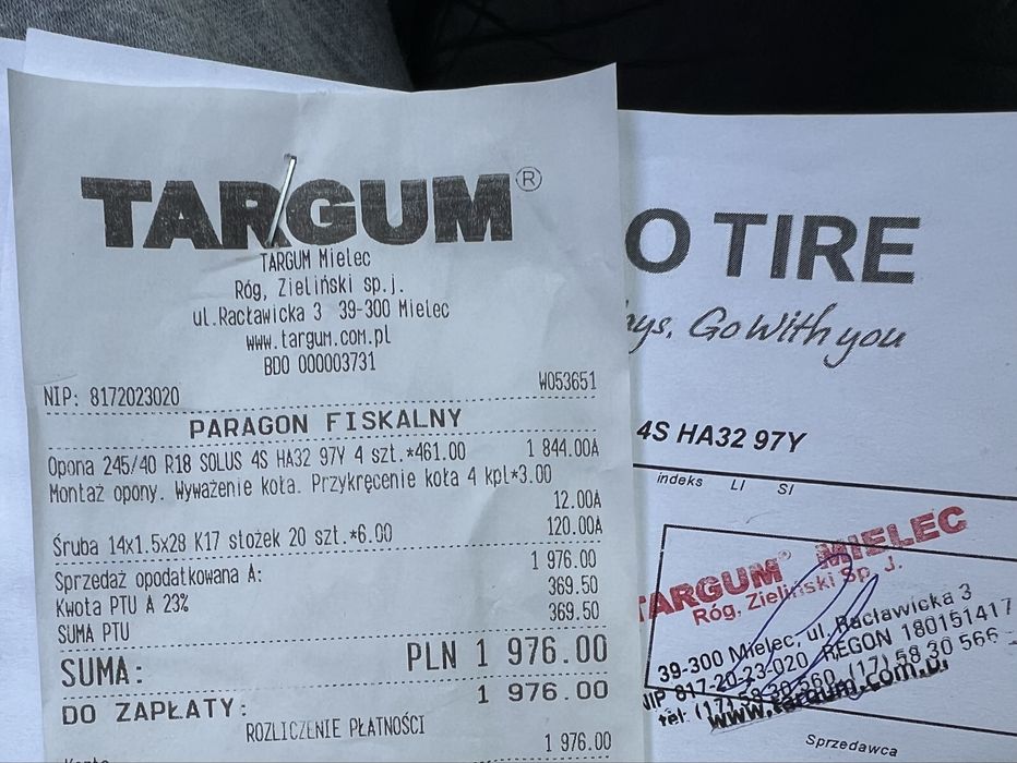 Felgi razem z oponami