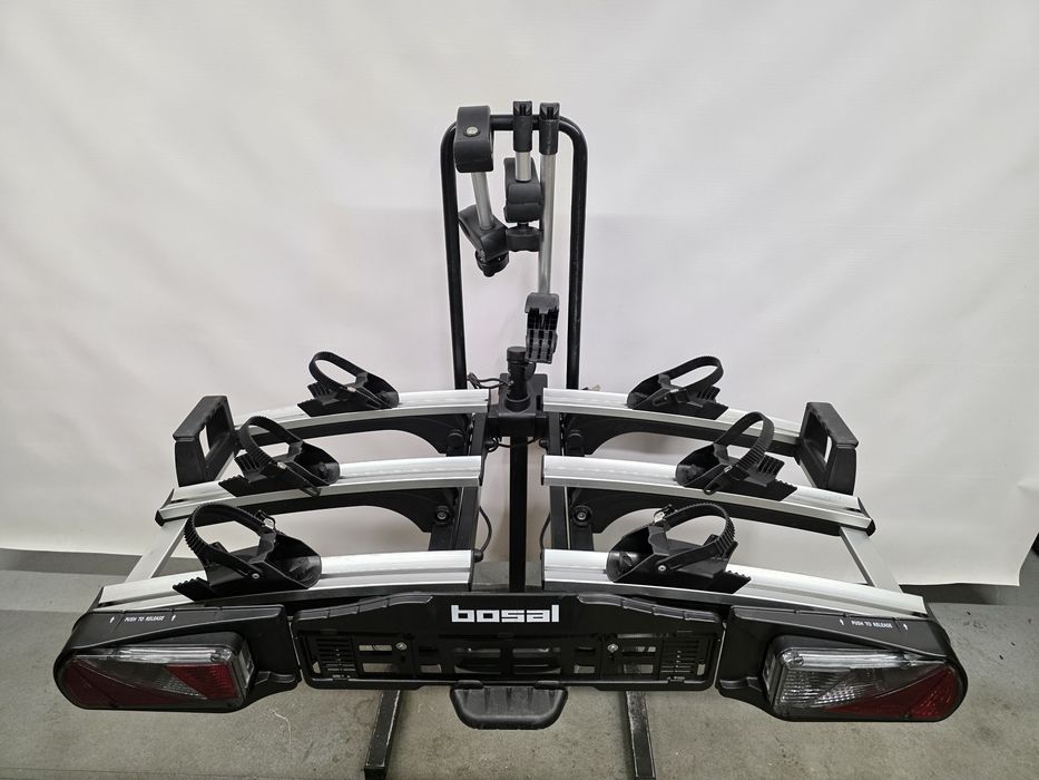Bosal Traveller III – bagażnik rowerowy na hak | 3 rowery | Uchylny | Składany
