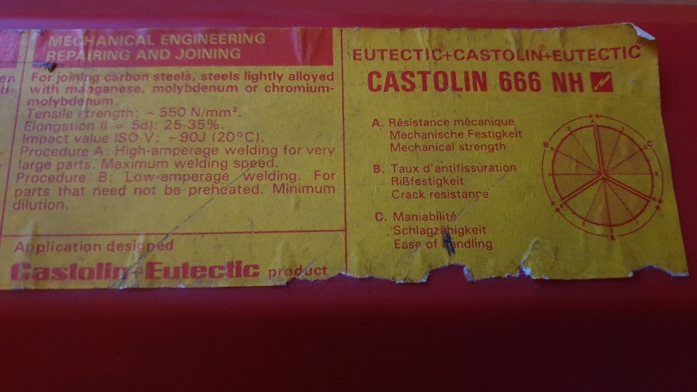 10 Eletrodos Soldadura Eutectic + Castolin 666 NH