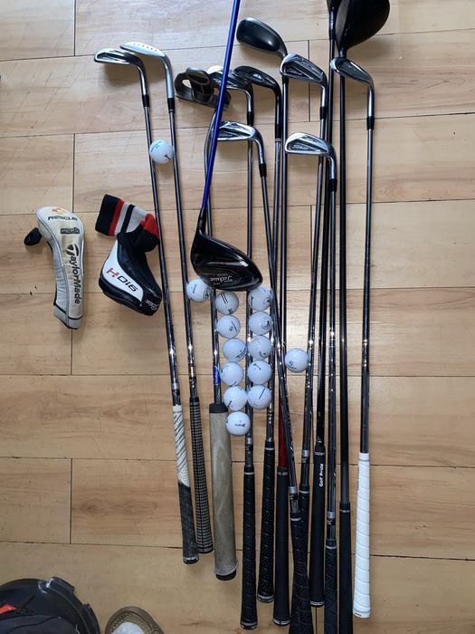 (13 TACOs de golfe )Titleist Golf Clubs Set + TaylorMade Rescue + Balls & bag