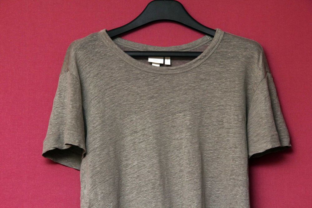 H&M Basics рр M футболка из льна свободного кроя меланж