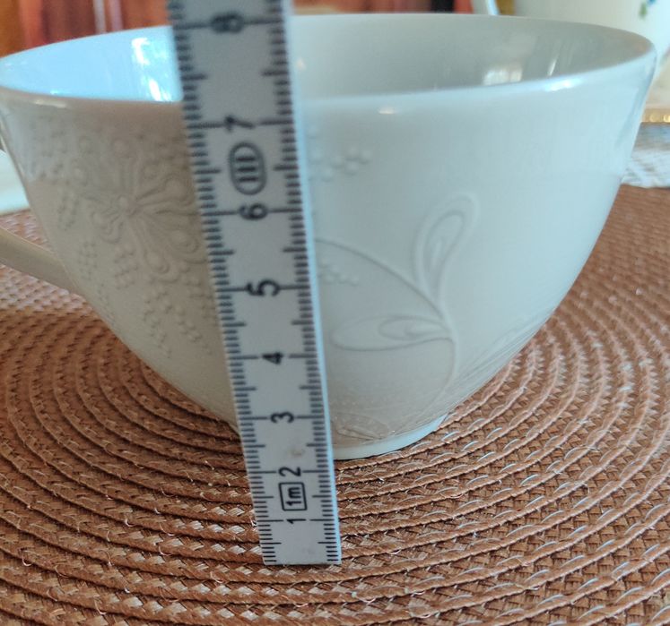 Zestaw 6 filiżanek z podstawami Porcelana Kristoff Krzysztof Wałbrzych