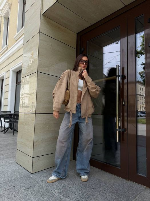 Трендова замшевв куртка косуха бомбер нубук екозамш