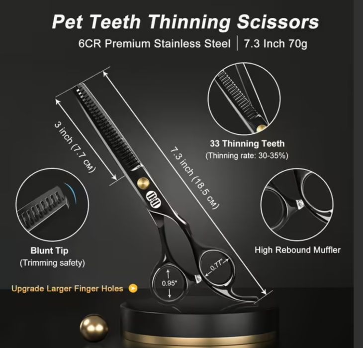 Набір професійних ножиць для грумінгу собак CIICII 10-в-1 з безпечними